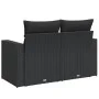 2-seater garden sofa with black synthetic rattan cushions by , Outdoor sofas - Ref: Foro24-365989, Price: 187,53 €, Discount: %