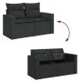 2-seater garden sofa with black synthetic rattan cushions by , Outdoor sofas - Ref: Foro24-365989, Price: 187,53 €, Discount: %