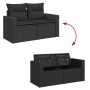 2-Sitzer-Gartensofa mit schwarzen Kissen aus synthetischem Rattan von , Outdoor-Sofas - Ref: Foro24-365989, Preis: 182,23 €, ...