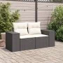 2-seater garden sofa with black synthetic rattan cushions by , Outdoor sofas - Ref: Foro24-366019, Price: 174,35 €, Discount: %