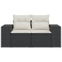 2-Sitzer-Gartensofa mit schwarzen Kissen aus synthetischem Rattan von , Outdoor-Sofas - Ref: Foro24-366019, Preis: 167,59 €, ...