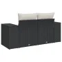 2-seater garden sofa with black synthetic rattan cushions by , Outdoor sofas - Ref: Foro24-366019, Price: 174,35 €, Discount: %