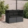 2-seater garden sofa with black synthetic rattan cushions by , Outdoor sofas - Ref: Foro24-365963, Price: 155,47 €, Discount: %