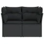 2-seater garden sofa with black synthetic rattan cushions by , Outdoor sofas - Ref: Foro24-365963, Price: 155,47 €, Discount: %