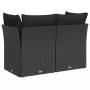 2-seater garden sofa with black synthetic rattan cushions by , Outdoor sofas - Ref: Foro24-365963, Price: 155,47 €, Discount: %