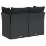 Sofá de jardín 2 plazas con cojines ratán sintético negro de , Sofás de exterior - Ref: Foro24-365963, Precio: 148,18 €