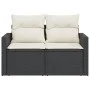 2-seater garden sofa with black synthetic rattan cushions by , Outdoor sofas - Ref: Foro24-366004, Price: 145,88 €, Discount: %