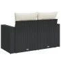 2-seater garden sofa with black synthetic rattan cushions by , Outdoor sofas - Ref: Foro24-366004, Price: 145,88 €, Discount: %