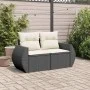 2-seater garden sofa with black synthetic rattan cushions by , Outdoor sofas - Ref: Foro24-366006, Price: 173,19 €, Discount: %