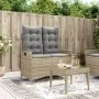 Sillón reclinable de jardín con cojines ratán sintético beige de , Bancos de jardín - Ref: Foro24-368240, Precio: 172,38 €, D...