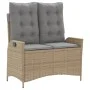 Sillón reclinable de jardín con cojines ratán sintético beige de , Bancos de jardín - Ref: Foro24-368240, Precio: 172,38 €, D...
