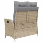 Sillón reclinable de jardín con cojines ratán sintético beige de , Bancos de jardín - Ref: Foro24-368240, Precio: 172,38 €, D...