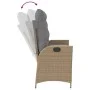 Sillón reclinable de jardín con cojines ratán sintético beige de , Bancos de jardín - Ref: Foro24-368240, Precio: 172,38 €, D...