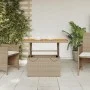 Gartentisch aus synthetischem Rattan Akazienholz beige 90x55x71 cm von , Gartentische - Ref: Foro24-368277, Preis: 134,93 €, ...