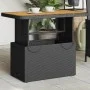 Garden table made of acacia wood and black PE rattan 90x55x71 cm by , Garden tables - Ref: Foro24-368275, Price: 105,88 €, Di...