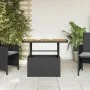 Garden table made of acacia wood and black PE rattan 90x55x71 cm by , Garden tables - Ref: Foro24-368275, Price: 105,88 €, Di...