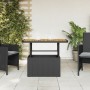 Gartentisch aus Akazienholz und PE-Rattan schwarz 90x55x71 cm von , Gartentische - Ref: Foro24-368275, Preis: 101,93 €, Rabat...