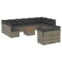 Set of garden sofas with 13 pieces of gray synthetic rattan cushions by , Garden sets - Ref: Foro24-3223918, Price: 774,64 €,...