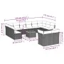 Set of garden sofas with 13 pieces of gray synthetic rattan cushions by , Garden sets - Ref: Foro24-3223918, Price: 774,64 €,...