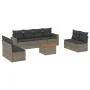 Garden furniture set 9 pieces and gray synthetic rattan cushions by , Garden sets - Ref: Foro24-3224086, Price: 492,41 €, Dis...