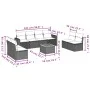 Garden furniture set 9 pieces and gray synthetic rattan cushions by , Garden sets - Ref: Foro24-3224086, Price: 492,41 €, Dis...
