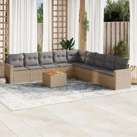 Set Gartensofas mit beigen Kissen 10 Stück synthetisches Rattan von , Gartensets - Ref: Foro24-3224169, Preis: 590,19 €, Raba...