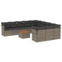 Set mit 12 Gartensofas mit Kissen synthetisches Rattangrau von , Gartensets - Ref: Foro24-3223911, Preis: 677,96 €, Rabatt: %