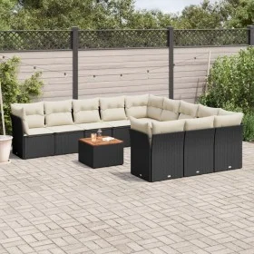 Gartensofa-Set 12-teilig mit schwarzen synthetischen Rattankissen von , Gartensets - Ref: Foro24-3223907, Preis: 681,34 €, Ra...