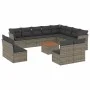 Set of garden sofas with 13 pieces of gray synthetic rattan cushions by , Garden sets - Ref: Foro24-3223932, Price: 758,40 €,...
