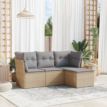 Set Gartensofas mit Kissen 4 Stück synthetisches Rattan beige von , Gartensets - Ref: Foro24-3249378, Preis: 253,70 €, Rabatt: %