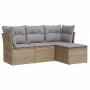 Set Gartensofas mit Kissen 4 Stück synthetisches Rattan beige von , Gartensets - Ref: Foro24-3249378, Preis: 253,70 €, Rabatt: %