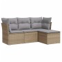 Set Gartensofas mit Kissen 4 Stück synthetisches Rattan beige von , Gartensets - Ref: Foro24-3249378, Preis: 265,50 €, Rabatt: %