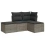 4-piece garden sofa set and gray synthetic rattan cushions by , Garden sets - Ref: Foro24-3249319, Price: 223,10 €, Discount: %