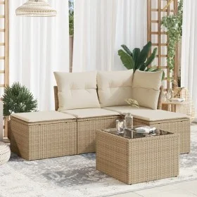 Juego de sofás jardín con cojines 5 pzas ratán sintético beige de , Conjuntos de jardín - Ref: Foro24-3249327, Precio: 317,55...