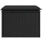 Gartenhocker und Kissen aus schwarzem synthetischem Rattan 55x55x37cm von , Hocker für den Außenbereich - Ref: Foro24-365968,...