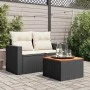 Gartentisch aus Akazienholz und PE-Rattan schwarz 55x55x37 cm von , Gartentische - Ref: Foro24-365975, Preis: 47,53 €, Rabatt: %