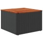Acacia wood and black PE rattan garden table 55x55x37 cm by , Garden tables - Ref: Foro24-365975, Price: 48,32 €, Discount: %