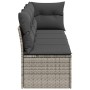 Garden sofa with cushions, 4 seats, synthetic gray rattan by , Outdoor sofas - Ref: Foro24-366115, Price: 228,34 €, Discount: %
