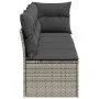 Garden sofa with cushions, 4 seats, synthetic gray rattan by , Outdoor sofas - Ref: Foro24-366115, Price: 224,78 €, Discount: %