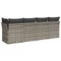 Garden sofa with cushions, 4 seats, synthetic gray rattan by , Outdoor sofas - Ref: Foro24-366115, Price: 224,78 €, Discount: %