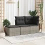 Gartenhocker mit synthetischem Rattankissen grau 55x55x37cm von , Hocker für den Außenbereich - Ref: Foro24-366117, Preis: 49...