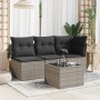 Gartentisch mit Glasoberfläche PE Rattangrau 55x55x37 cm von , Gartentische - Ref: Foro24-366120, Preis: 54,95 €, Rabatt: %