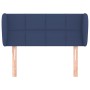 Cabecero de tela azul 83x23x78/88 cm