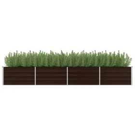 Braunes Blumenbeet aus verzinktem Stahl, 320 x 80 x 45 cm von vidaXL, Töpfe und Pflanzgefäße - Ref: Foro24-45716, Preis: 74,0...