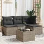 Gartensofa-Set mit 5-teiligen Kissen aus grauem synthetischem Rattan von , Gartensets - Ref: Foro24-3217510, Preis: 258,35 €,...