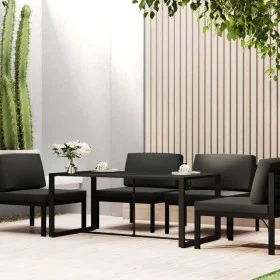 Anthrazitgrauer Garten-Esstisch aus Aluminium, 120 x 60 x 66 cm von , Gartentische - Ref: Foro24-318312, Preis: 130,96 €, Rab...