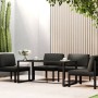 Anthracite gray aluminum garden dining table 120x60x66cm by , Garden tables - Ref: Foro24-318312, Price: 137,90 €, Discount: %