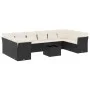 Set de sofás de jardín 11 pzas y cojines ratán sintético negro de , Conjuntos de jardín - Ref: Foro24-3218206, Precio: 651,22...