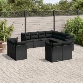 11-piece garden sofa set and black synthetic rattan cushions by , Garden sets - Ref: Foro24-3250344, Price: 810,94 €, Discoun...