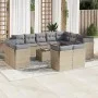 Gartensofa-Set mit Kissen, 13-teilig, beiges synthetisches Rattan von , Gartensets - Ref: Foro24-3250378, Preis: 881,39 €, Ra...